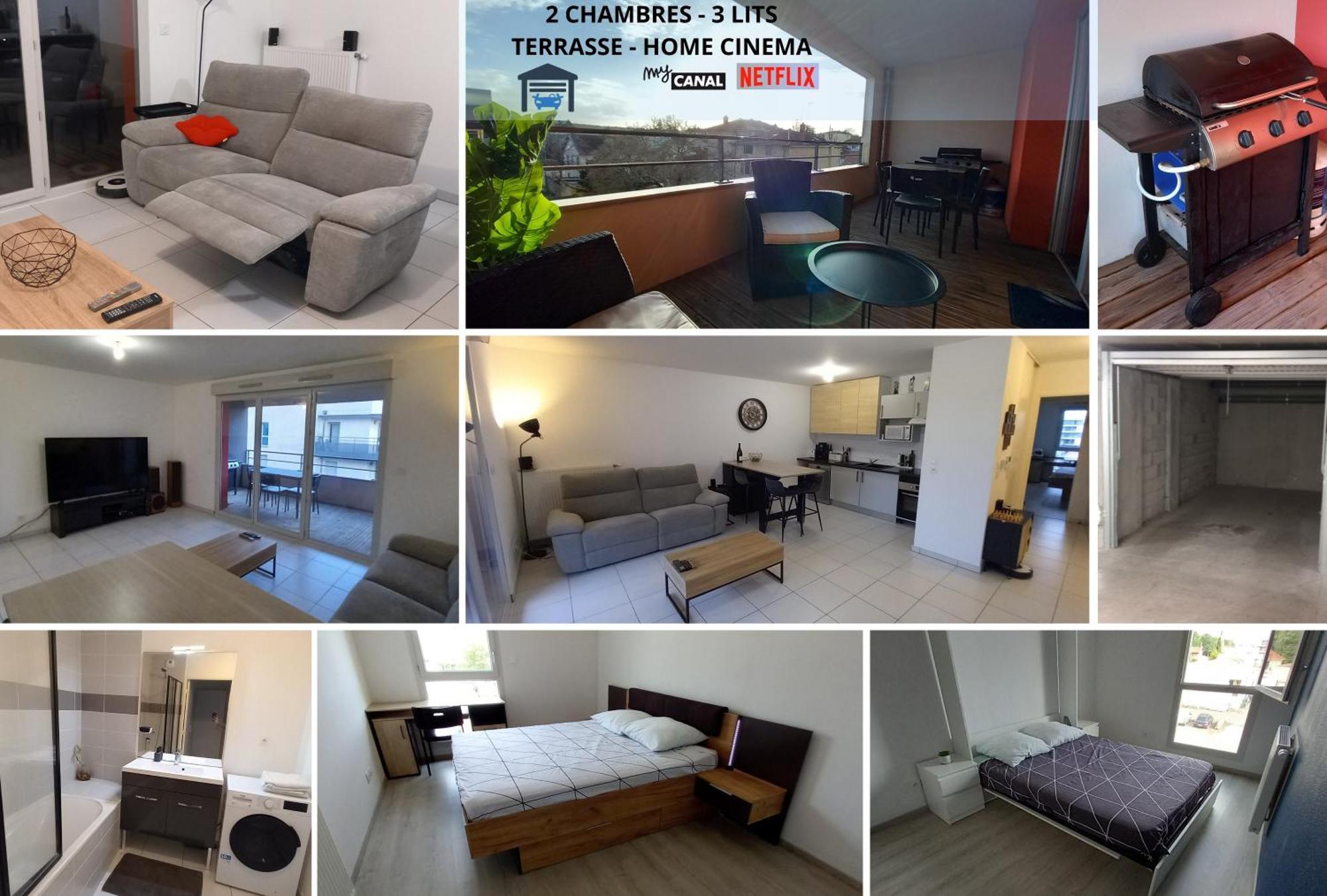 Le Barbusse Lyon-t3-garage-terrasse-3 Lits-home Cinema * Pierre-Bénite